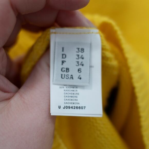 Alberta Ferretti Thursday Sweater Yellow Blue Graphic Wool Cashmere ASO SZ 4 - Picture 7 of 10